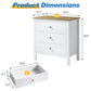 May in Color Large Nightstand with 3 Spacious Drawers, Modern Bedside Table with Solid Wood Knobs for Bedroom Living Room