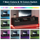 Royalcraft 59" Modern TV Stand with LED Lights, Floating Bohemian Wood Entertainment Center with Storage Drawers for Living Room & Bedroom
