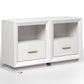 May in Color Charging Nightstand Set: Modern Bedside Tables with Large Drawer, 2 USB-C Outlets, Storage Cabinet for Bedroom, Dorm, Set of 2, White