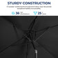 Sunvivi 10 x 6.5 Ft Rectangular Patio Umbrella with Crank and Tilt, Metal Pole Outdoor Umbrella with Polyester Canopy, Black