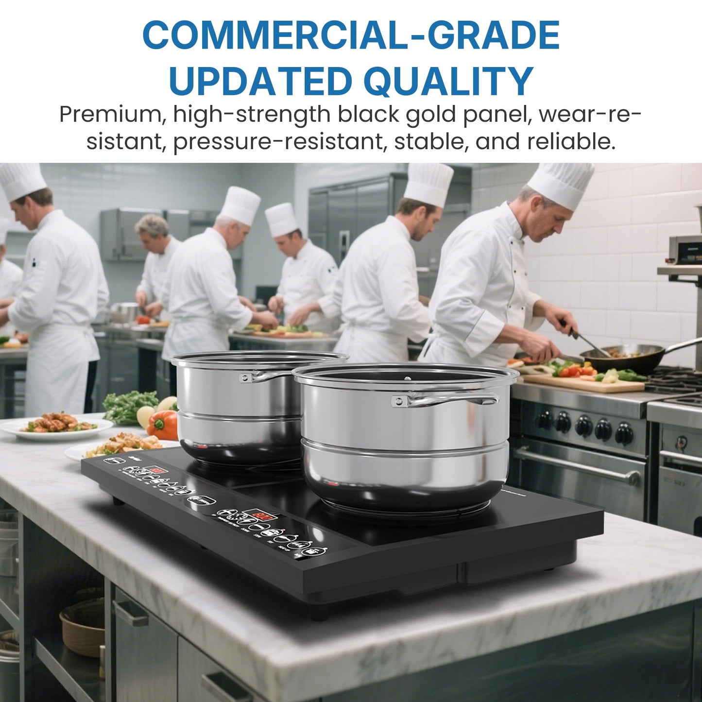 Heynemo Portable Dual Induction Cooktop, 1000W+800W Electric Double Burner Induction Cooker Hot Plate 8 Power 8 Temperature Settings, Countertop Burner with Timer, Black