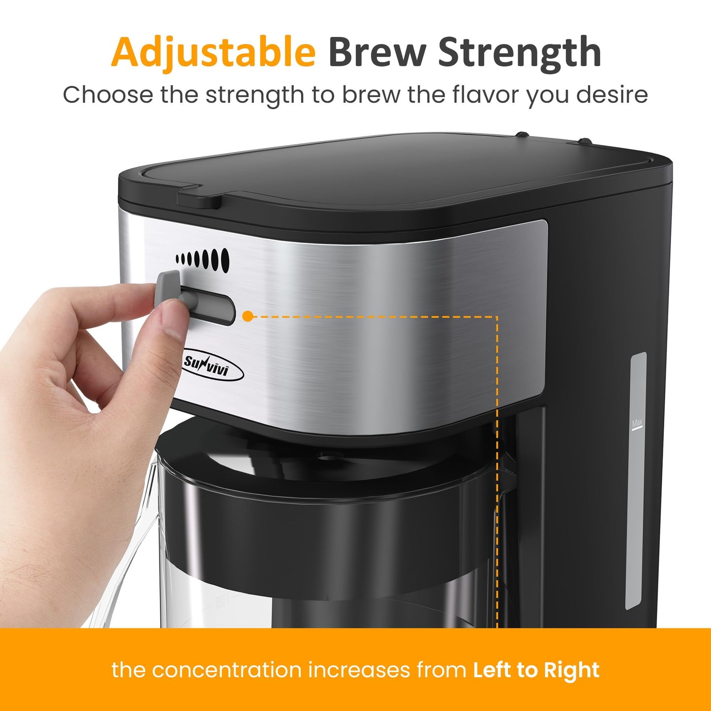 Sunvivi Iced Tea Maker Cold Brew Electric with 2.5-Quart Pitcher, Black-3