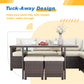 Superjoe High Curved Back 7-Piece Wicker Dining Sectional Sofa with Dining Table and Chair, Ivory
