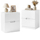 May in Color 2-Drawer Nightstand Set of 2, Handless Bedside Table for Bedroom, Living Room, Hallway, White