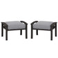 Heynemo Durable Iron Patio Footstool with Cushions ¨C Stable, Weather-Resistant Outdoor Ottoman for Relaxation & Extra Seatin, Black