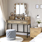 Royalcraft Makeup Vanity Table Set with Sliding Lighted Mirror