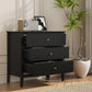 Heynemo Black 3 Drawer Dresser, Painted 30 Inch Tall Wood Nightstand with Storage, Wide Modern Chest of Drawers with Ball Bearing Slide for Bedroom Hallway Living Room Entryway Office