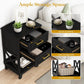 Superjoe Tall Nightstand Set of 2, Side Table with 2 Drawers and Open Shelf Below, Bedside Table with Solid Feet, Modern Night Stand End Table for Bedroom, Living Room, Home Office, Black