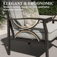 Royalcraft 4 Steel Water-resistant Outdoor Conversation Sets with Armchair and Sofa, Black/Grey