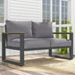 Royalcraft Aluminum Outdoor Loveseat, All-Weather Metal Patio Furniture Sofa, Patio Sofa Chair for Porch Backyard Garden, Grey