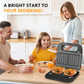 Heynemo Pro 3 in 1 Waffle, Grill & Sandwich Maker, Sandwich Maker Panini Press Waffle Iron Set with Removable Non-Stick Plates & Indicator Lights, Grill and Sandwich Press for Breakfast, 750W, Black