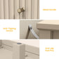 May in Color Fluted 6 Drawer Dresser, Wide Modern Chest of Drawers, Large Wood Storage Cabinet Organizer for Bedroom, Living Room, Hallway, Entryway, Beige