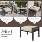 Heynemo 5 Seater Outdoor Patio Furniture Set, 6 Piece Patio Conversation Set with Grey Table and Ottomans, Metal Furniture Set for Porch Backyard Garden, Grey