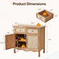 May in Color Sideboard Buffet Cabinet Set of 2, Farmhouse Solid Wood Frame with 2 Drawers and Doors, for Living Room Bedroom Kitchen Entryway, Natural