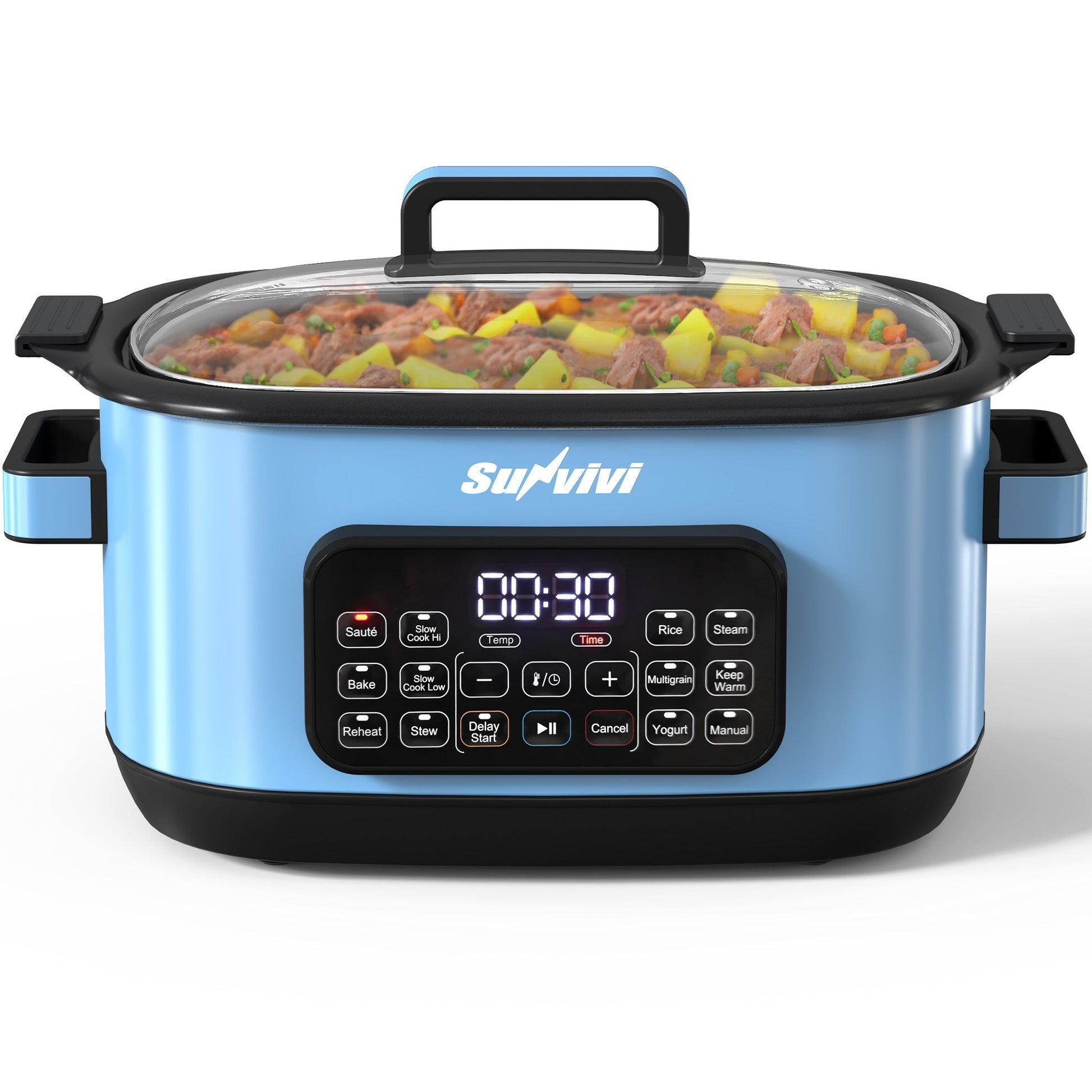 6.5QT 12-in-1 Programmable Multi Slow Cooker - Blue