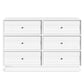 RoyalCraft Black 6 Drawer Dresser for Bedroom, 47" Wood Floor Dressers Chest of Drawers with Large Drawers and Crystal Knobs, Morden Double Storage Cabinet for Living Room Hallway Closet