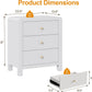 Royalcraft 3 Drawer Dresser, Modern Chest of Drawers with Rounded Table Corners, Wooden Closet Dresser Nightstand Side Table with Ample Storage Space for Bedroom, Living Room, Entryway, Natural Wood