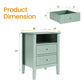 May in Color Fluted Nightstand with 2 Drawers, Modern Wooden Sofa Table with Storage for Small Spaces, Tall End Table for Bedroom