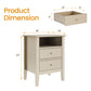 May in Color Fluted Nightstand with 2 Drawers, Modern Wooden Sofa Table with Storage for Small Spaces, Tall End Table for Bedroom
