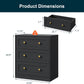 Royalcraft Nightstands, Modern 3-Drawer Bedside Tables with Gold Round Knobs, Wooden End Tables, Accent Chests of Drawers for Bedroom, Living Room, Hallway, or Closet