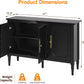 RoyalCraft Storage Cabinet with 3 Doors, Mid-Century Sideboard Cabinet with Adjustable Shelves, Wood Buffet Cabinet with Turned Legs, Accent Cabinet for Entryway, Living Room, Dining Room