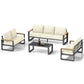 CozyHome Aluminum Patio Furniture Set, 7-Seats Metal Outdoor Furniture Set with Coffee Table, Modern Patio Sofa Sets Outdoor Conversation Set for Garden Pool Porch Backyard, Beige