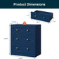 Royalcraft 3-Drawer Nightstand, Spacious Bedside Table with Gold Round Knobs, Modern Wooden End Table, Accent Chest of Drawers for Bedroom, Living Room, Hallway, or Closet