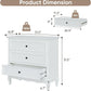 Royalcraft Dresser for Bedroom, Modern 3 Drawer Dresser with Solid Wood Legs and Painted Finish, White Chest of Drawers, Wooden Storage Closet Cabinet Organizer for Living Room, Nursery, Hallway