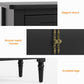 RoyalCraft Storage Cabinet with 2 Doors & 3 Drawers, Mid-Century Sideboard Cabinet with Adjustable Shelves, Wood Buffet Cabinet with Turned Legs, Ideal for Entryway, Living Room, Dining Room