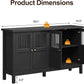 RoyalCraft Sideboard Buffet Cabinet with Storage, 55'' Storage Cabinet with Acrylic Accents, Accent Cabinet with Adjustable Shelves, Wood Credenza for Living Room, Dining Room, Entryway