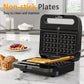Heynemo Versatile 3-in-1 Waffle Maker & Panini Press, 1000W Electric Sandwich Maker with Removable Non-Stick Plates, Tempered Glass Lid, Cool Touch Handle & Easy Cleanup-2
