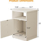 Royalcraft Nightstand with Storage Shelf and Door, Faux two-drawer Design Side Table , Modern Night Stand for Bedroom Dorm, Wood End Table for Living Room Small Spaces