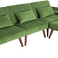RoyalCraft Sleeper Sectional Sofa Bed£¬ L-Shaped Convertible Sofa with Reclining Backrest and Movable Ottoman£¬ Modern Velvet Fabric Couch for Living Room, Apartment