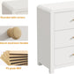 Royalcraft 3 Drawer Dresser, Modern Chest of Drawers with Rounded Table Corners, Wooden Closet Dresser Nightstand Side Table with Ample Storage Space for Bedroom, Living Room, Entryway, Natural Wood