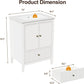 Royalcraft 24'' Bathroom Vanity with Sink, Modern Bathroom Vanity Sink Cabinet with Doors and Fluted Drawers, Free Standing Bathroom Storage Cabinet with Sink Combo Set, White