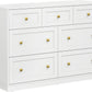 Royalcraft 7 Drawer Dresser, Modern Chest of Drawers with Gold Knobs, Wooden TV Stand Storage Organizer for Bedroom, Living Room, Entryway