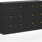 Royalcraft Nightstands, Modern 3-Drawer Bedside Tables with Gold Round Knobs, Wooden End Tables, Accent Chests of Drawers for Bedroom, Living Room, Hallway, or Closet
