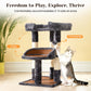 Heynemo Multi-Level Cat Tree with Sisal Scratching Posts & Cooling Mat - 2 Beds, Gray