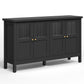 Heynemo Wood Sideboard Credenza with Storage, Buffet Cabinet with Adjustable Shelves, Accent Cabinet with Acrylic Accents for Living Room, Dining Room, Entryway