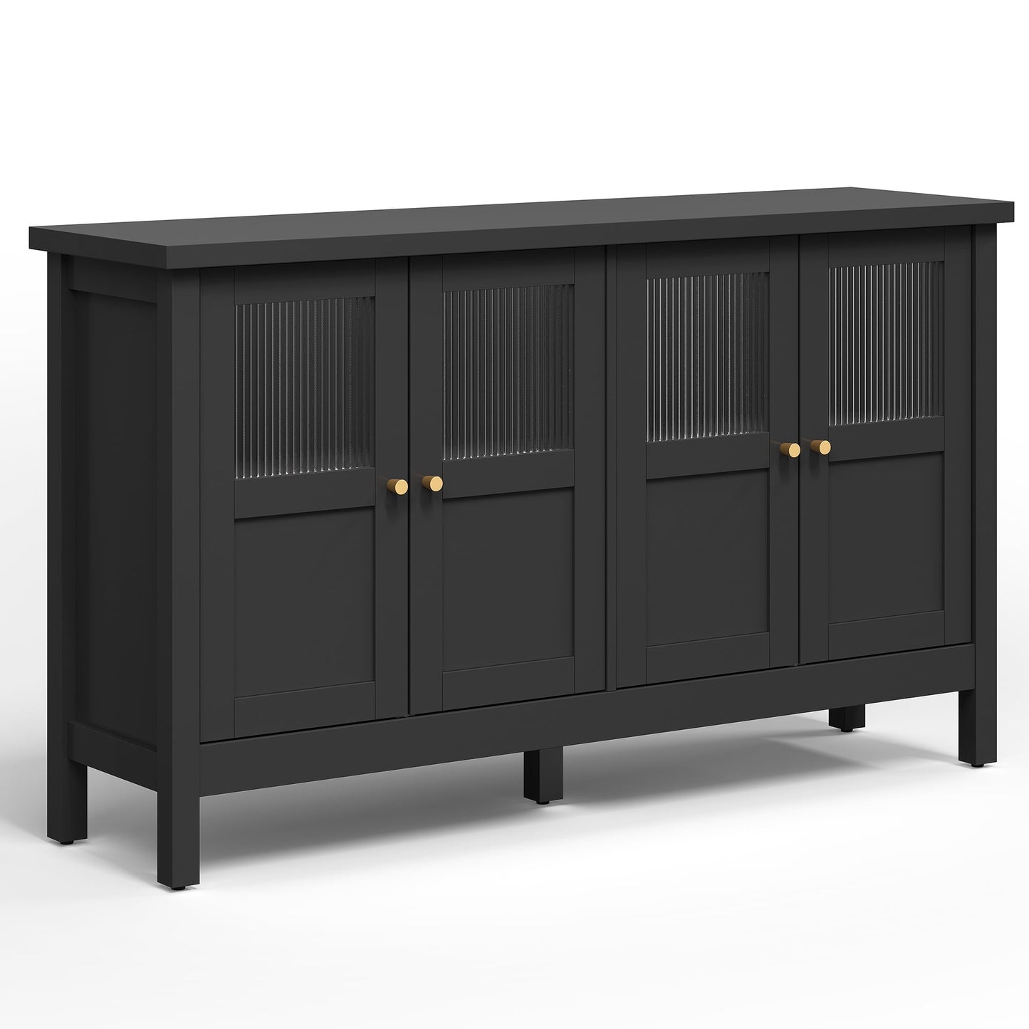 Heynemo Wood Sideboard Credenza with Storage, Buffet Cabinet with Adjustable Shelves, Accent Cabinet with Acrylic Accents for Living Room, Dining Room, Entryway