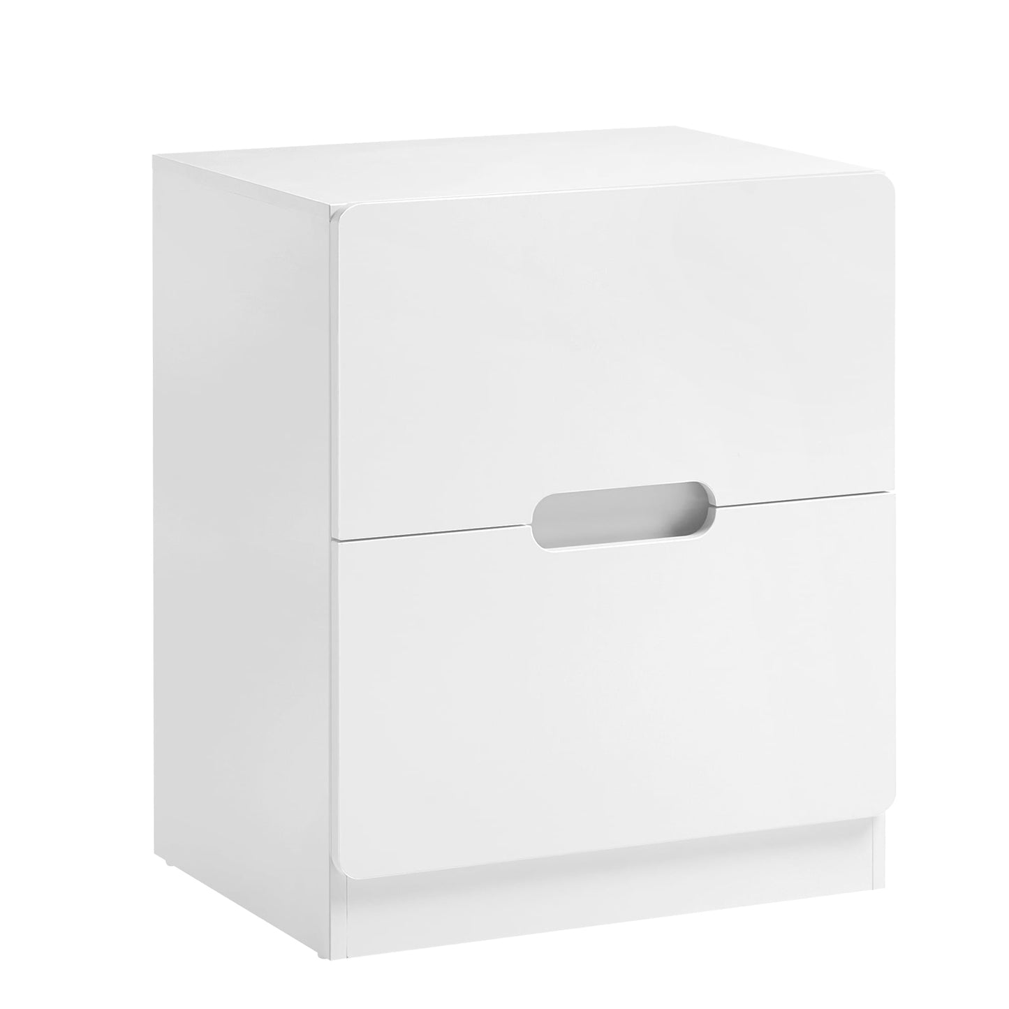 May in Color 2-Drawer Nightstand, Handless Bedside Table for Bedroom, Living Room, Hallway, White