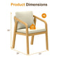RoyalCraft Acacia Patio Dining Chairs Set of 6, Outdoor Wood Dining Chairs with Thick Cushions, Modern Patio Chairs with Woven Rope Backrest for Porch, Backyard, Garden, Indoor, Beige