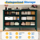 May in Color Fluted 6 Drawer Dresser, Wide Modern Chest of Drawers, Large Wood Storage Cabinet Organizer for Bedroom, Living Room, Hallway, Entryway, Green