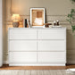 Heynemo Dresser with 6 Drawers for Bedroom, Chest of Drawer with Charging Station for Living Room, White