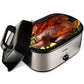 Superjoe 24 Quart Electric Roaster Oven, Stainless Steel Turkey Roaster Oven Buffet with Self-Basting Lid Removable Pan, Silver
