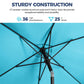 Sunvivi 10 x 6.5 Ft Rectangular Patio Umbrella with Crank and Tilt, Metal Pole Outdoor Umbrella with Polyester Canopy, Blue