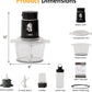 CozyHome Electric Food Chopper, Electric 4 in 1 Food Grinder for Grinding Meat, Peeling Garlic & Juicing, 2 Speed Blender and Food Processor Combo with 1.5L Glass Bowl & 2 Cups (0.4L+0.2L), 250W Black