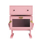 Heynemo Pink Nightstand with LED Light Strips 360¡ã Rotating Drawer, Modern End Table with Glass Door Storage, Wood Bedside Table Cabinet for Living Room, Bedroom