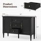 Heynemo Storage Cabinet with 2 Doors & 3 Drawers, Sideboard Cabinet with Adjustable Shelves, Ideal for Entryway, Living Room, Dining Room, Black