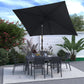 Sunvivi 10 x 6.5 Ft Rectangular Patio Umbrella with Crank and Tilt, Metal Pole Outdoor Umbrella with Polyester Canopy, Black